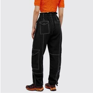 Ganni Topstitch Slub Cargo Pants NWT